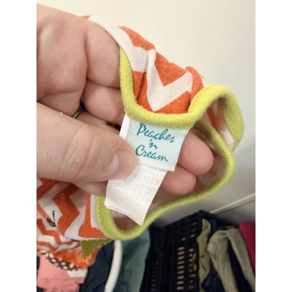 Boutique Baby Pumpkin Romper 6-9M Orange Chevron Halloween Fall Ruffle
